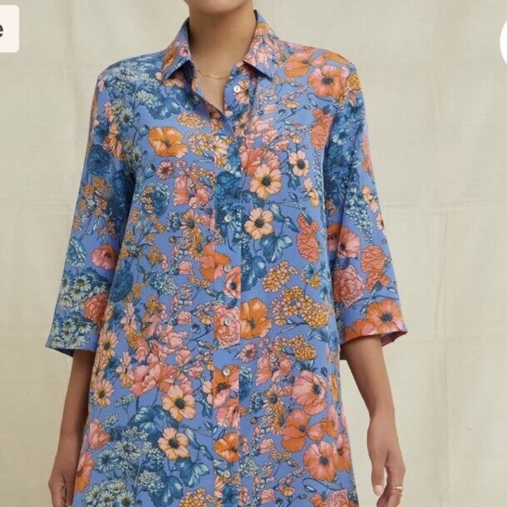 AMOUR VERT Gloria Washable Silk Dress - Size Large
